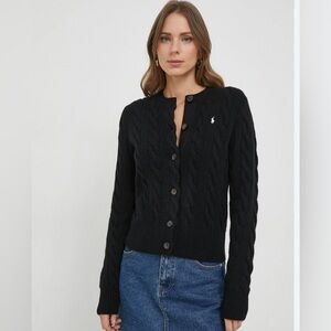 RALPH LAUREN POLO SPORT cable knit lambswool cardigan